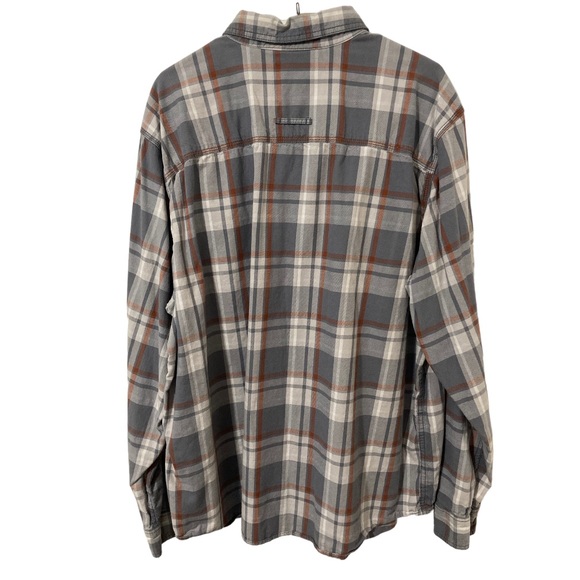 Gander Mountain Guide Series Gray White Orange Flannel Shirt Size 2XL - Picture 3 of 10